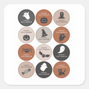 Stickers Halloween mignon et Étiquettes
