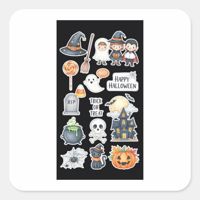 Stickers Halloween mignonnes et design de parties  (Devant)