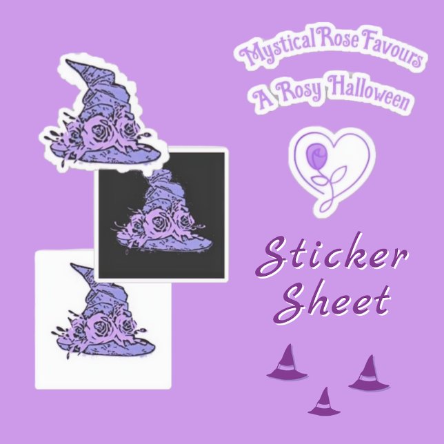 Stickers Halloween roses (A Rosy Halloween Vinyl Stickers Poster)