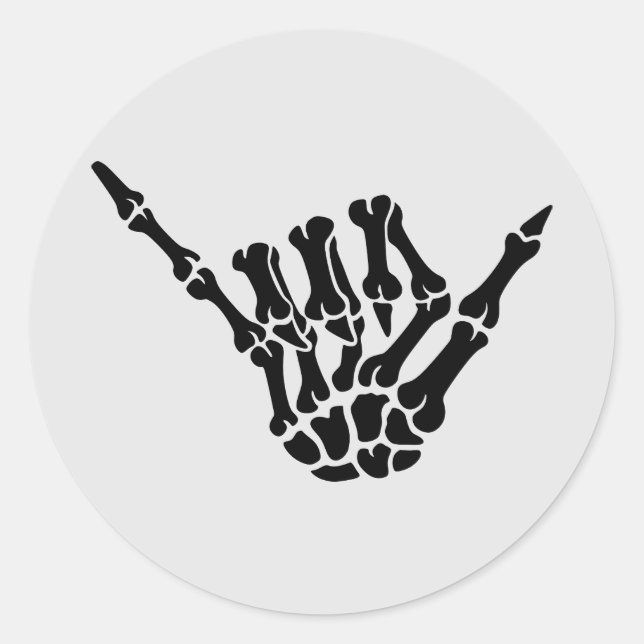 Stickers Halloween squelette shaka main (Devant)
