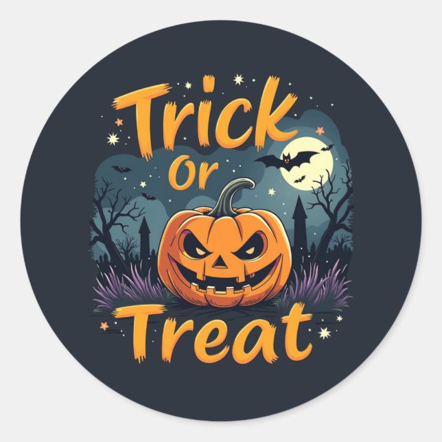Stickers Halloween 'Trick or Treat' Jack-o'-lanter (Devant)