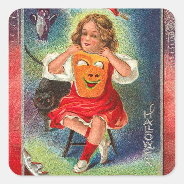 Stickers Halloween vintages - Tricoter ou traiter (Devant)