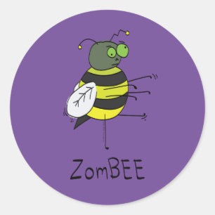 Stickers Halloween Zombie Bee drôle