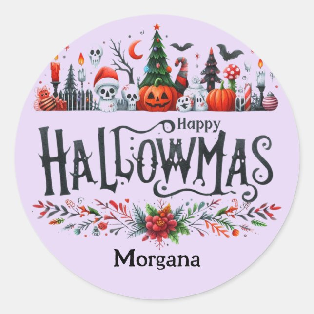 Stickers Hallowmas Halloween Noël Mashup (Devant)