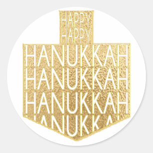 Stickers Hanoukka (1 1/2" ou 3")"Hanoukka Dreidel"