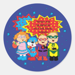 Stickers Hanoukka (1 1/2" ou 3") Super Heroes