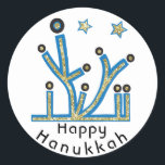 Stickers Hanoukka "Blue Bling Menorah"<br><div class="desc">Hanoukka Vacances autocollants, "Blue Bling Menorah" Quoi que je l'épelle, Chanukah est l'une de mes vacances préférées. Amusez-vous à utiliser ces autocollants comme toppers de gâteau, étiquettes cadeaux, fermeture de sacs de faveur, ou tout ce qui touche vos festivités! Personnalisez en supprimant, "Happy Hanukah" et en ajoutant votre propre texte...</div>