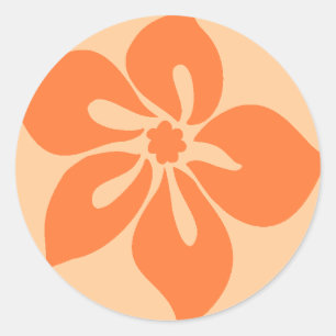 Stickers "Happy Hibiscus" en Papaya
