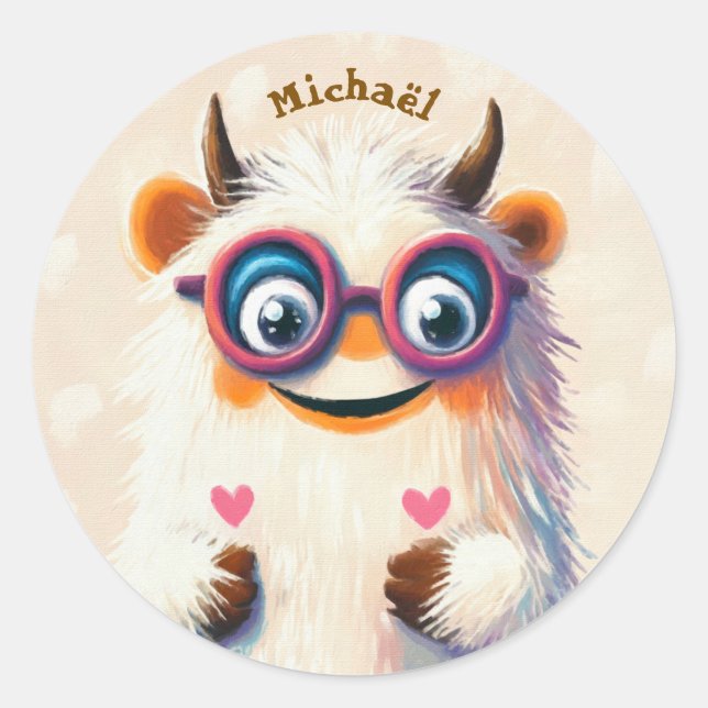 Stickers Happy Monster Valentine's Day Kids School (Devant)