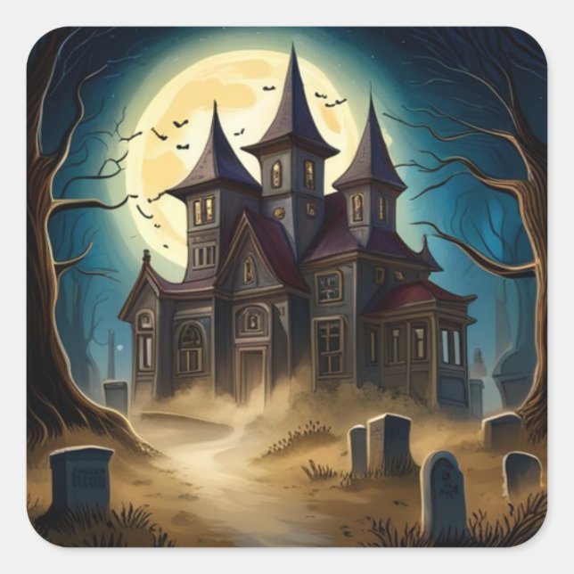 Stickers Haunted House Halloween (Devant)