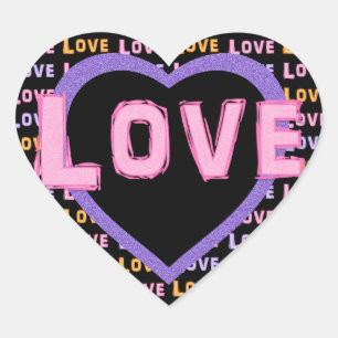 Stickers Heart Pink Love