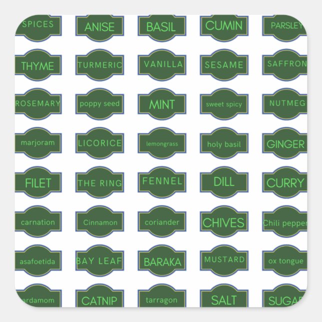 Stickers Herbes et épices (Devant)