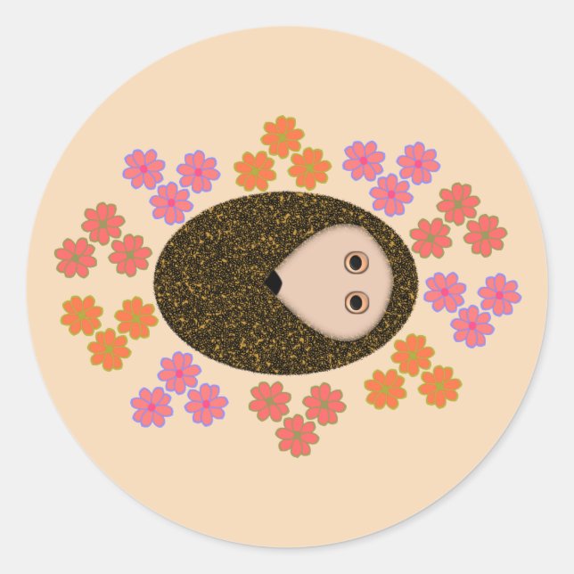 Stickers Hérisson et Fleurs (Devant)