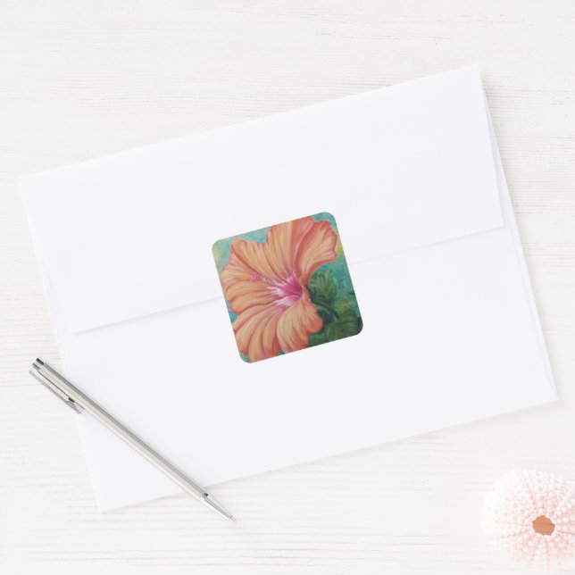 Stickers Hibiscus Orange (Enveloppe)