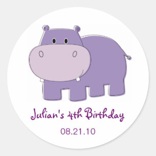 Stickers Hippo Birthday Cupcake