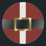Stickers Ho Ho Christmas<br><div class="desc">Dans un rouge vif et paré de fourrure blanche, cet autocollant évoque un vieux camarade du Pôle Nord. Compléter le look est une ceinture en cuir vernis noir avec une boucle en laiton brillante. Utilisez ces stickers mignons comme sceau sur toute votre correspondance de vacances pour une touche festive. À...</div>