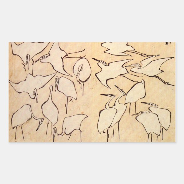 Stickers Hokusai Cranes (Devant)