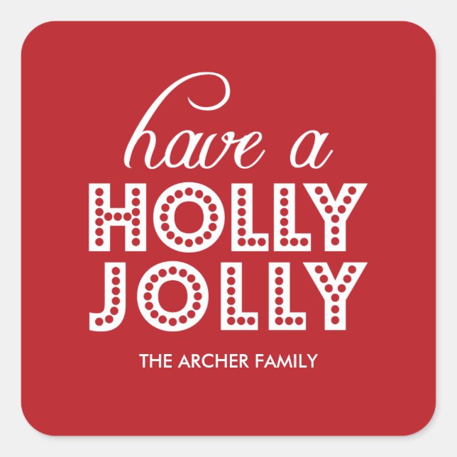 Stickers Holly Jolly Holiday (Devant)
