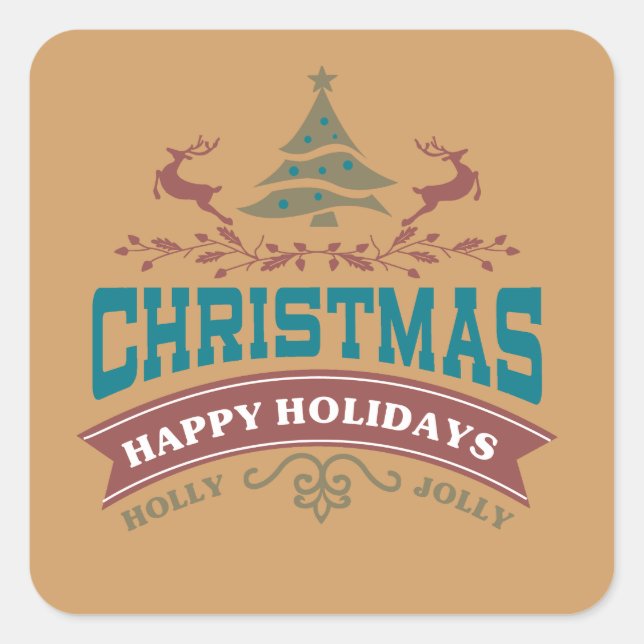 Stickers Holly Jolly Joy Holiday (Devant)