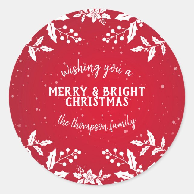 Stickers Holly Red et White Festive (Devant)