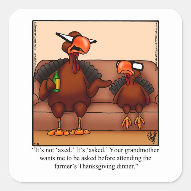 Stickers Humour Thanksgiving amusant (Devant)