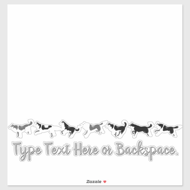 Stickers Husky Personnalisé Husky Sled Team Decks (Feuille)