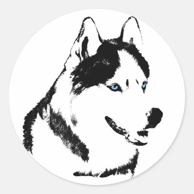 Stickers Husky Siberian Husky Stickers Malamute (Devant)