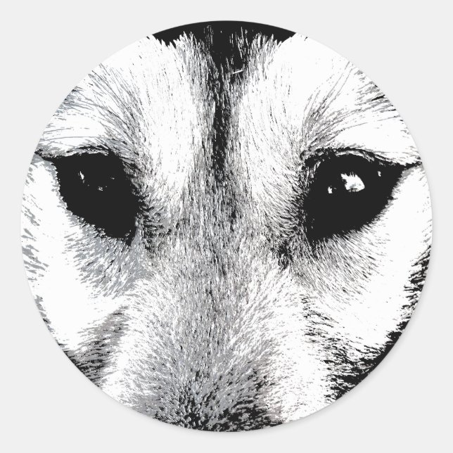 Stickers Husky Siberian Husky Wolf Stickers (Devant)