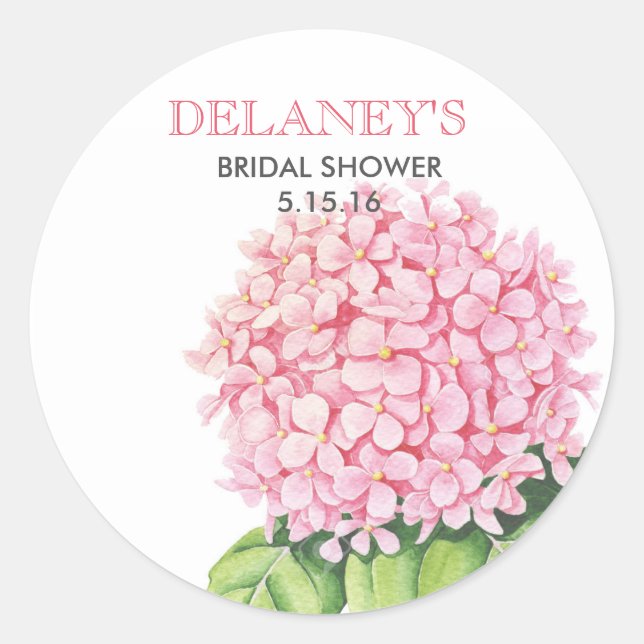 Stickers Hydrangea rose Aquarelle (Devant)