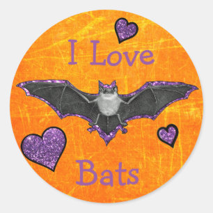 Stickers I Love Bats pour Halloween