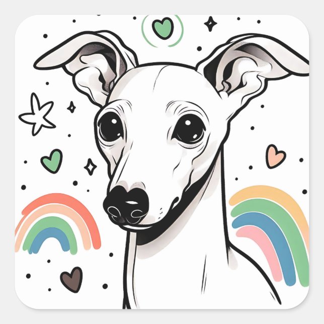 Stickers Iggy Italian Greyhound Doodle (Devant)