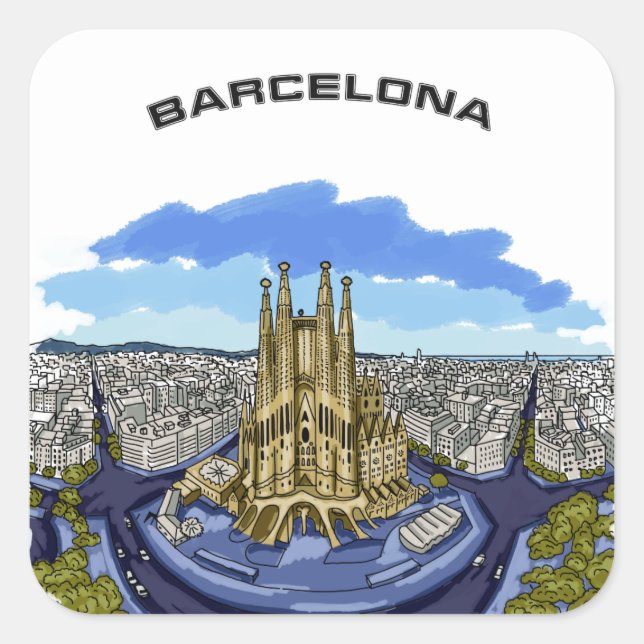 stickers Illustration de Barcelone (Devant)