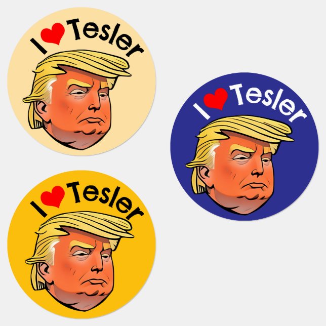 Stickers imperméables Trump "I love Tesler" (Groupe)