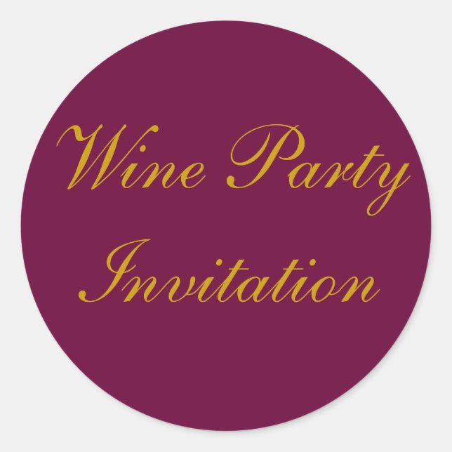 Stickers Invitation Vin - Deux tailles (Devant)