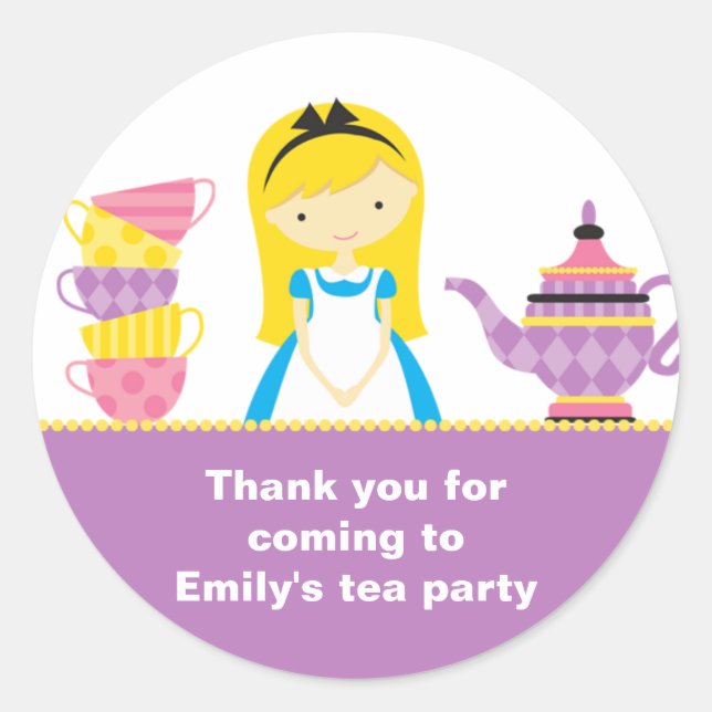 Stickers Invitations Alice au pays des merveilles (Devant)