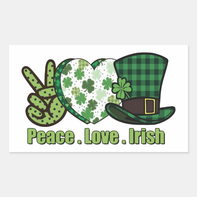 Stickers irlandais Peace Love - pour un usage quot (Devant)