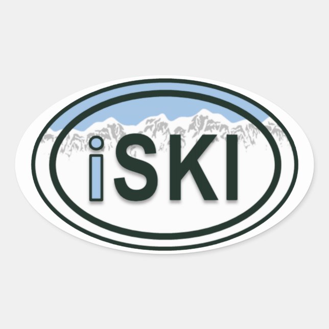 Stickers iSKI Oval Mountain Tag (Devant)