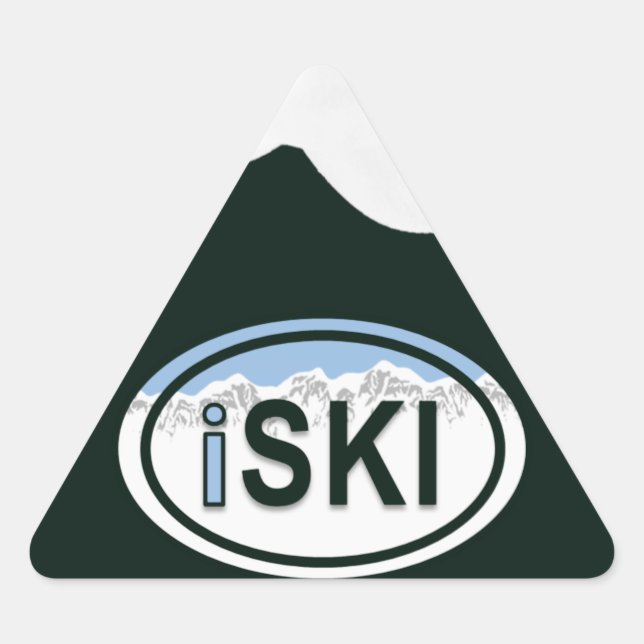 Stickers "iSKI" Oval Mountain Tag (Devant)