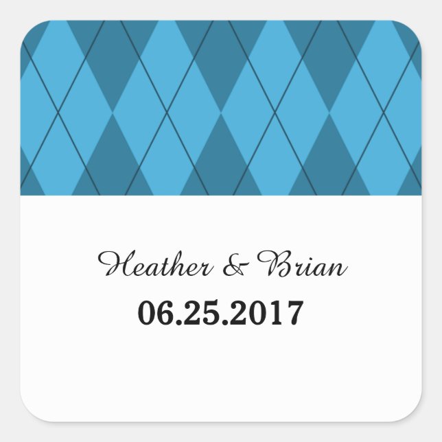 Stickers Jacquard bleu mariage (Devant)