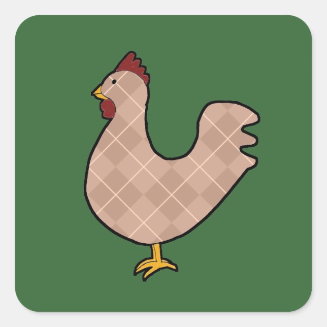 Stickers Jacquard Folk Art Rooster (Devant)
