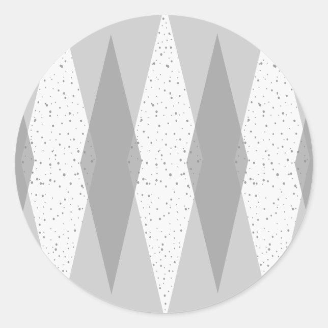 Stickers Jacquard gris moderne du milieu du siècle (Devant)