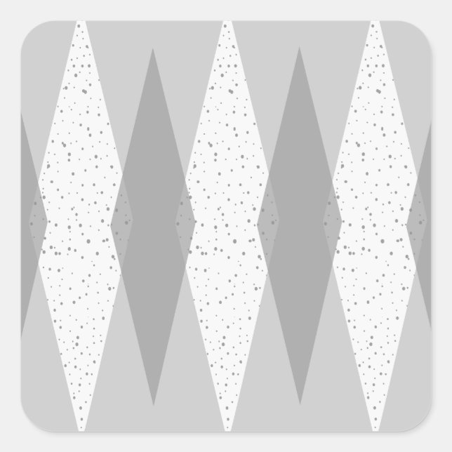 Stickers Jacquard gris moderne du milieu du siècle (Devant)