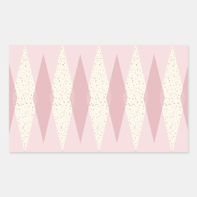 Stickers Jacquard rose moderne du milieu du siècle (Devant)
