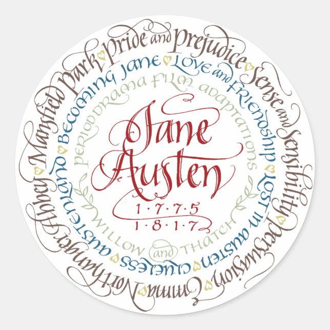 Stickers - Jane Austen Période Drama Adaptations (Devant)