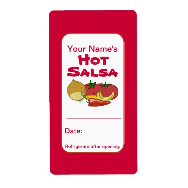 Stickers Jar Personalisés Salsa Hot Ajouter Votre  (Devant)