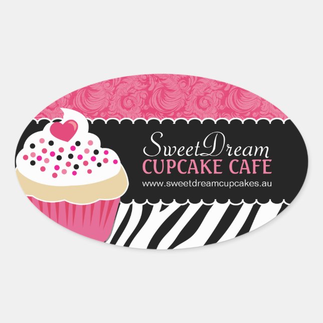 Stickers Jar Zebra Print Cupcake (Devant)
