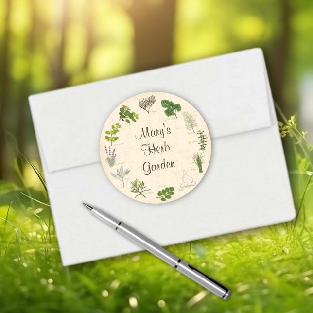 Stickers Jardin Herbe Personnalisé (Custom Herb Garden Stickers
For your favorite herb goodies. Personalize with your custom text. )