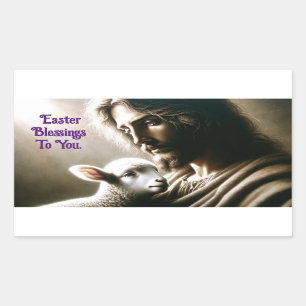 Stickers Jésus avec agneau