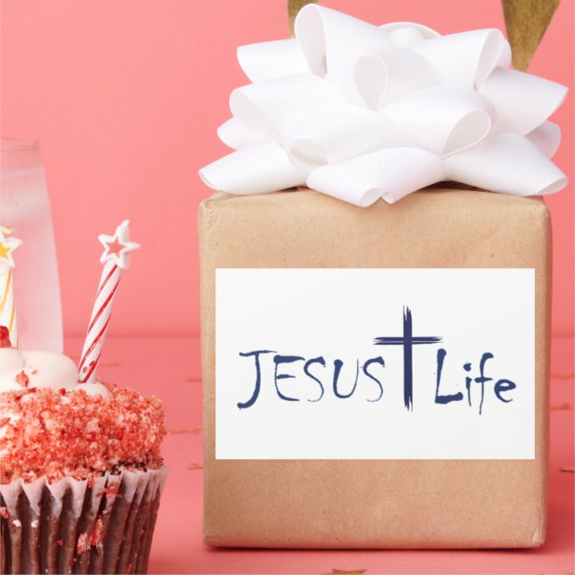 Stickers JESUS Life Blue Text 20 par feuille (Fête)
