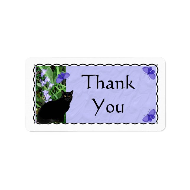 Stickers Joli Fleur sauvage et Merci de chat - La (Devant)